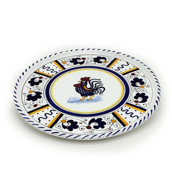 ORVIETO BLUE ROOSTER: Deruta Pizza Plate - Cake or Cheese Platter.