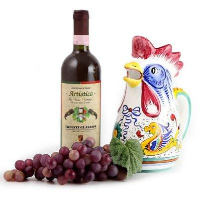 RAFFAELLESCO: Rooster of Fortune pitcher (1 Liter 34 Oz 1 Qt)