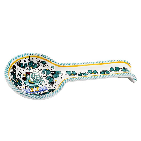 ORVIETO GREEN ROOSTER: Spoon Rest