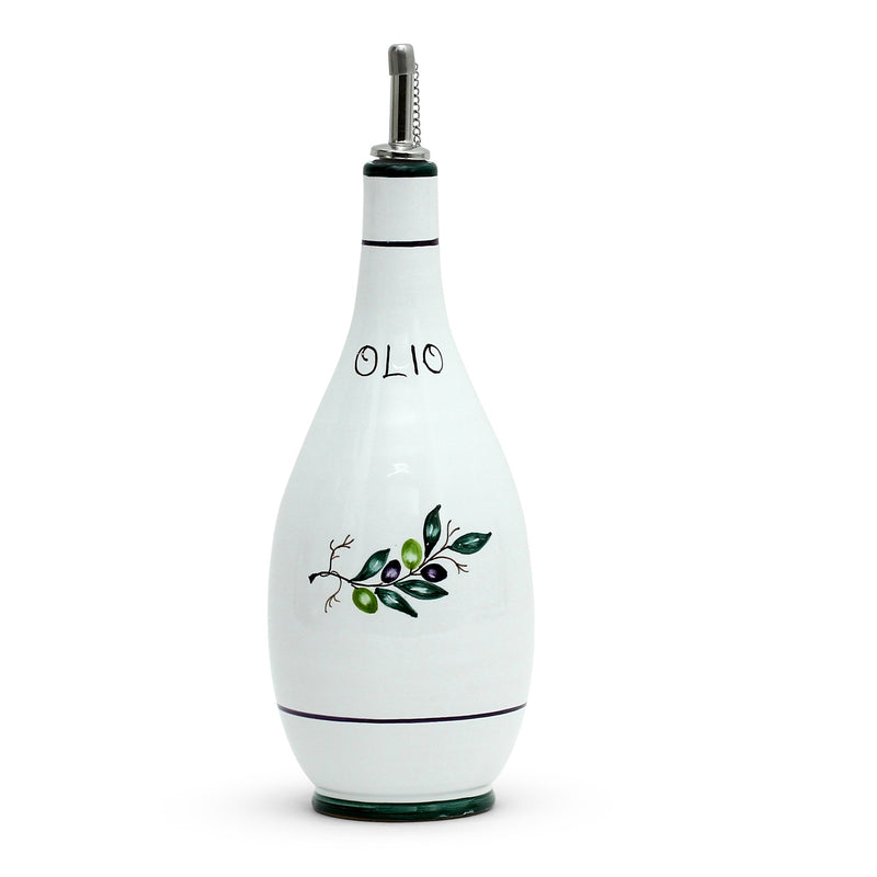 OLIVA: Olive Oil Bottle Dispenser with Metal Capped Pourer