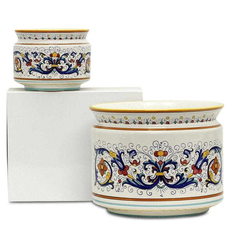 RICCO DERUTA DELUXE: Cylindrical Cover Pot Ricco Deruta Design - Cachepot Planter (Large)