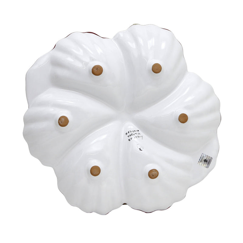 ORVIETO RED ROOSTER: Snack Tray Fiore/Shell - Six Compartments