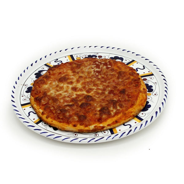 ORVIETO BLUE ROOSTER: Deruta Pizza Plate - Cake or Cheese Platter.