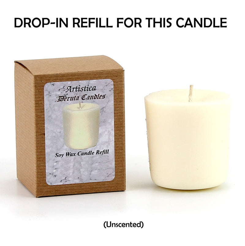CRYSTAL CANDLES: Bass relief Design with Silver Leaf finish ~ (10 Oz)