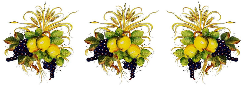 SUBLIMART: Italian Style Ceramic Candle with Lemon and Grape Harvest Design