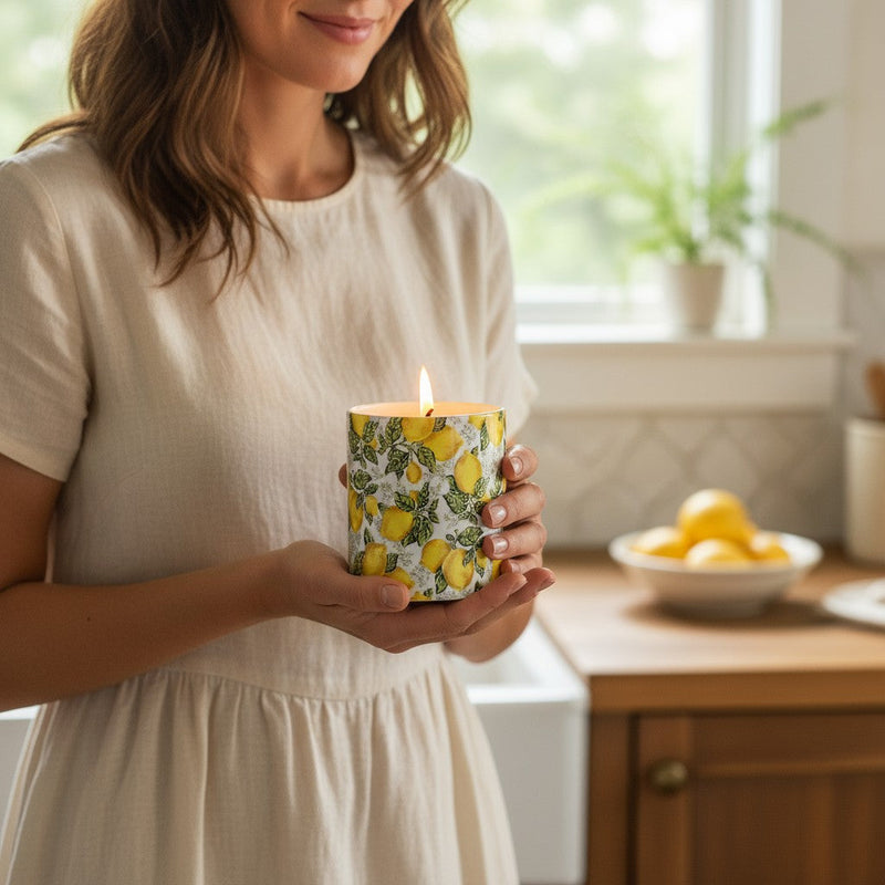 SUBLIMART: Deruta - Porcelain Soy Wax Candle 'Positano Lemons' (Design #DER23)