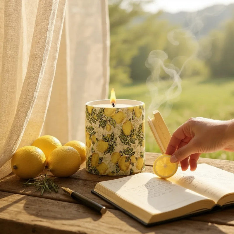 SUBLIMART: Deruta - Porcelain Soy Wax Candle 'Positano Lemons' (Design #DER23)