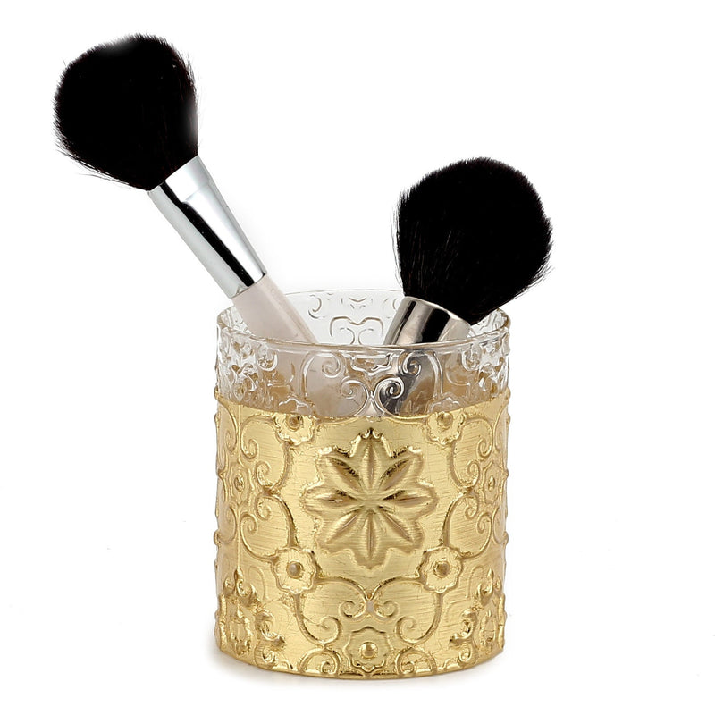 CRYSTAL CANDLES: Bass relief Design with Gold Leaf finish ~ (10 Oz)