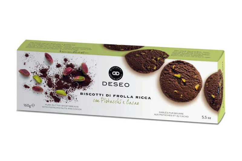Deseo Biscotti Di Frolla Ricca con Pistacchi e Cacao 160 gr