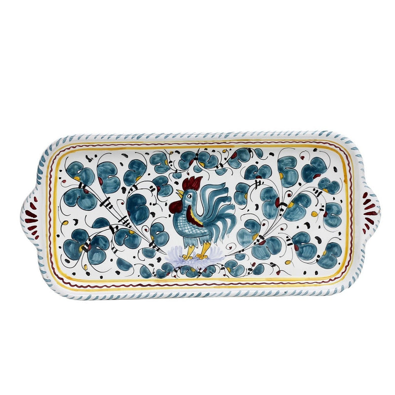 ORVIETO GREEN ROOSTER: Rectangular Tray