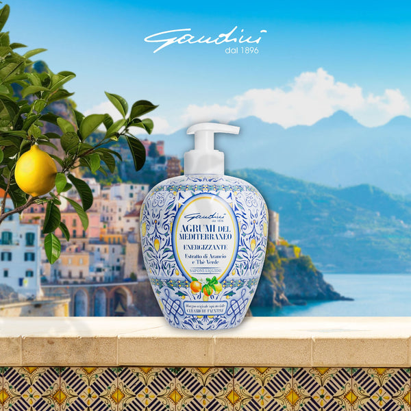 Gandini Italian Maiolica Design Liquid Hand Soap Mediterranean Citrus