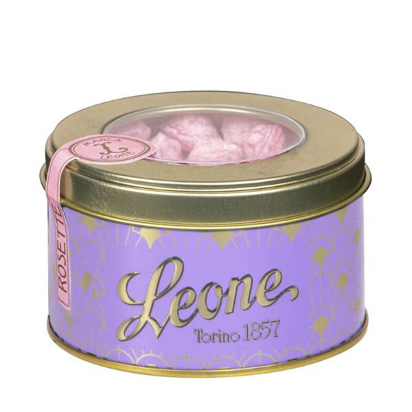 Leone Roses Candy Drops in Round Tin 150 gr