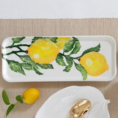 Limone Mio Hand-Made Rectangular Ceramic Tray