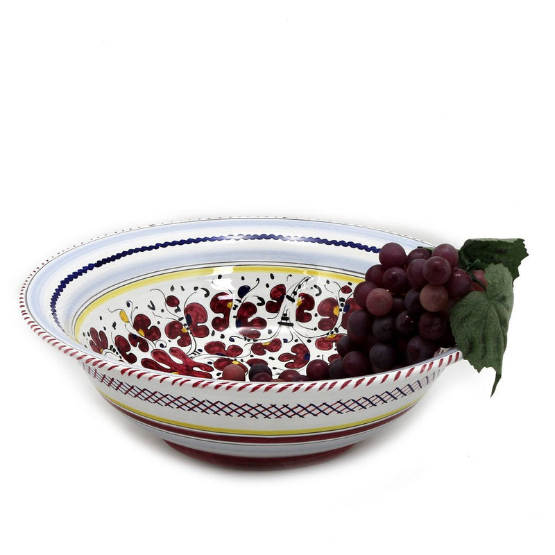 ORVIETO RED ROOSTER: Large Pasta/Salad Serving Bowl