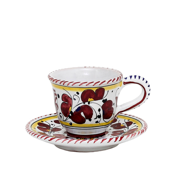 ORVIETO RED ROOSTER: Espresso cup and Saucer