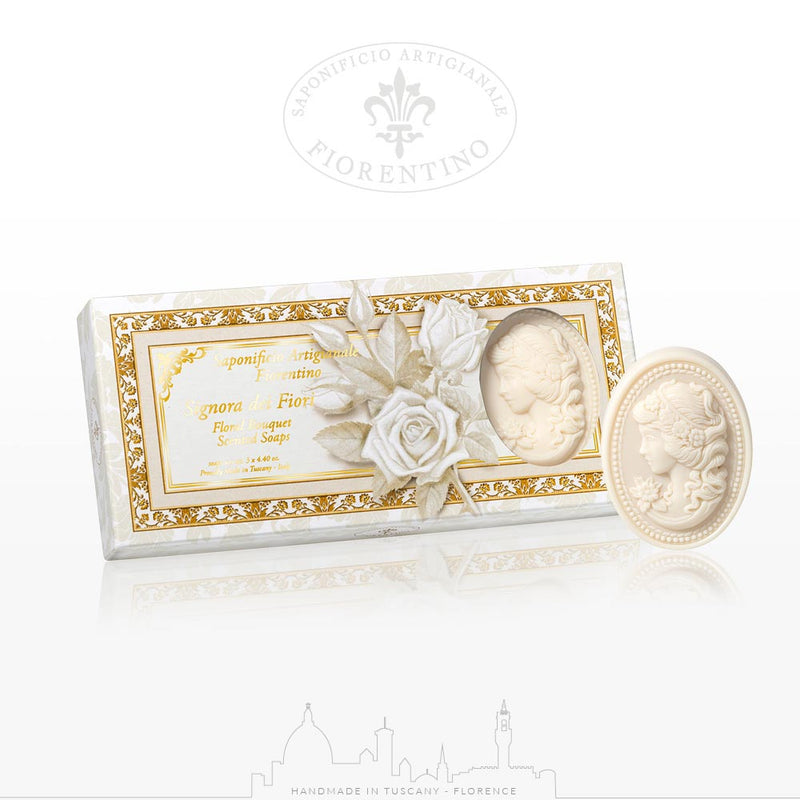 Saponificio Artigianale Fiorentino La Signora dei Fiori Cameo Soap Set