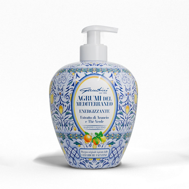 Gandini Italian Maiolica Design Liquid Hand Soap Mediterranean Citrus