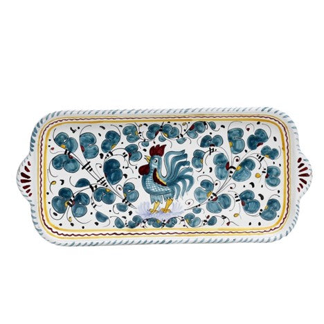 ORVIETO GREEN ROOSTER: Rectangular Tray