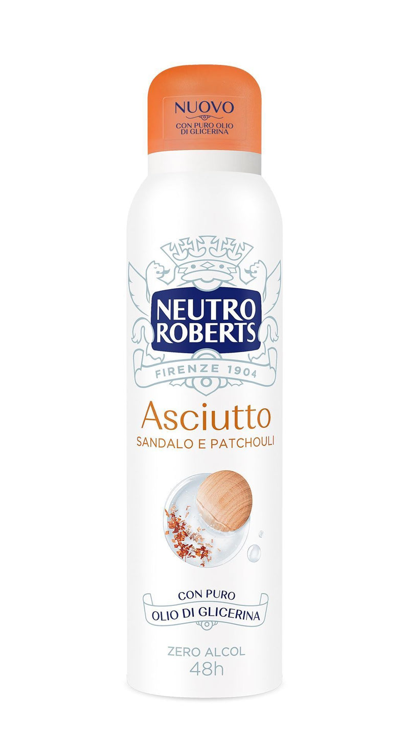 Neutro Roberts Deodorant (Asciutto) Dry Sandalwood &amp; Patchouly Spray 150ml