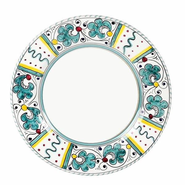 ORVIETO GREEN ROOSTER: Salad plate (White Center)