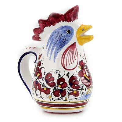 ORVIETO RED ROOSTER: Rooster of Fortune Pitcher (1 Liter 34 Oz 1 Qt)