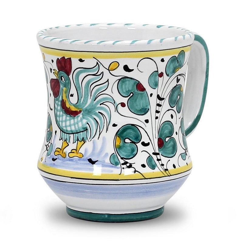 ORVIETO GREEN ROOSTER: Concave Deluxe Mug (12 Oz.)