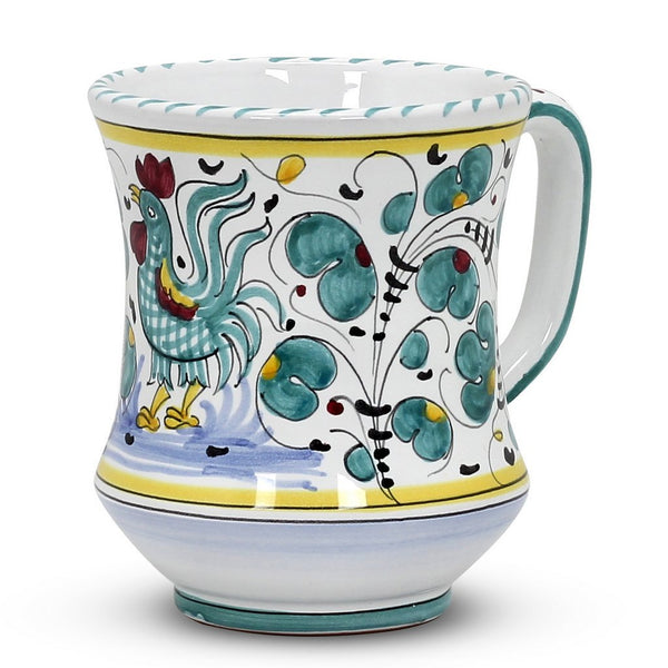 ORVIETO GREEN ROOSTER: Concave Deluxe Large Mug (17 Oz.)
