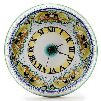 DERUTA VARIO: Round Wall Clock Dec Foglie Verdi