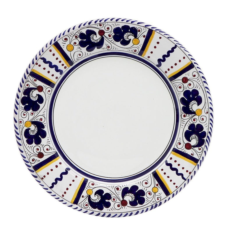 ORVIETO BLUE ROOSTER: Rim Pasta Soup Plate (White Center)
