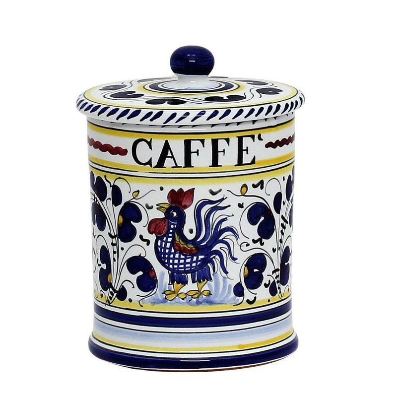 ORVIETO BLUE ROOSTER: Caffe' (Coffee) Container Canister