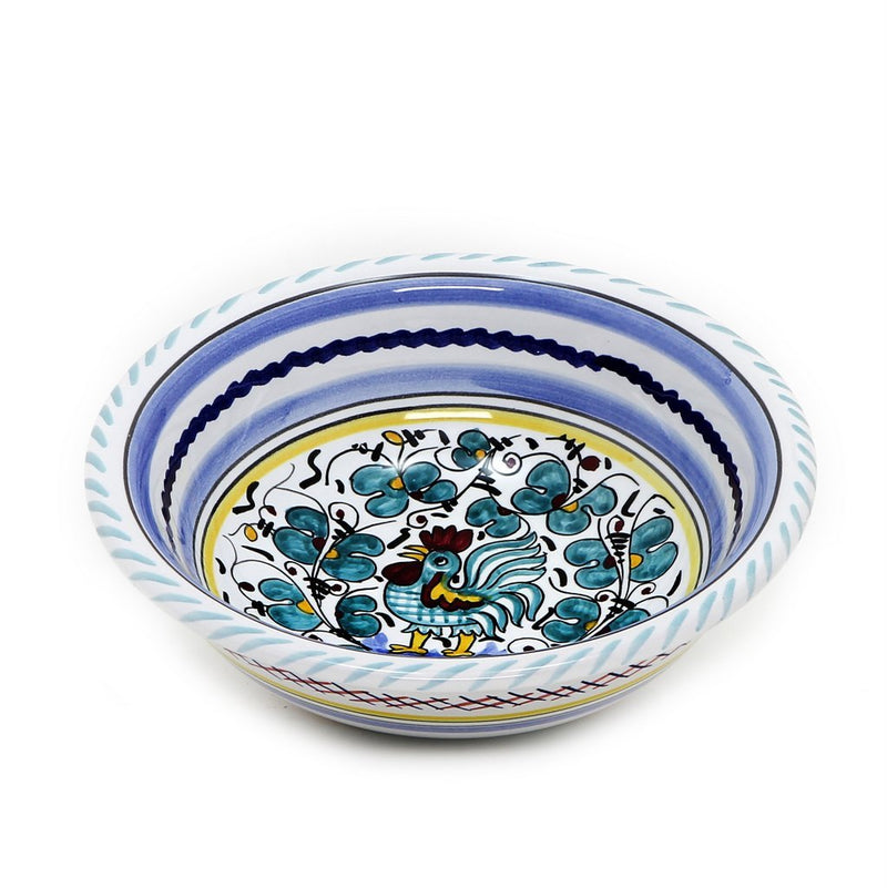 ORVIETO GREEN ROOSTER: Salad Cereal Bowl