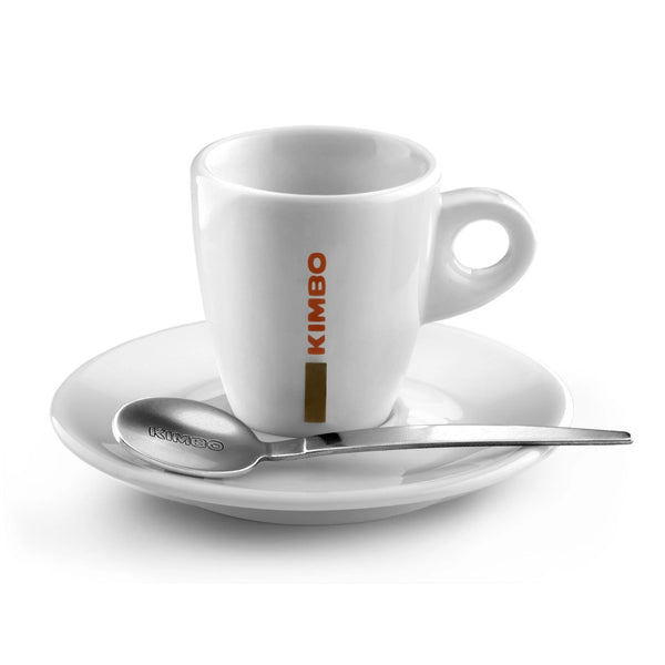 KIMBO Logo White Ceramic Espresso Cup and Saucer – EMPORIO ITALIANO