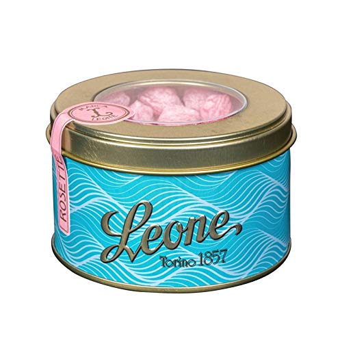 Leone Rose Candy Drops in Round Tin 150 gr