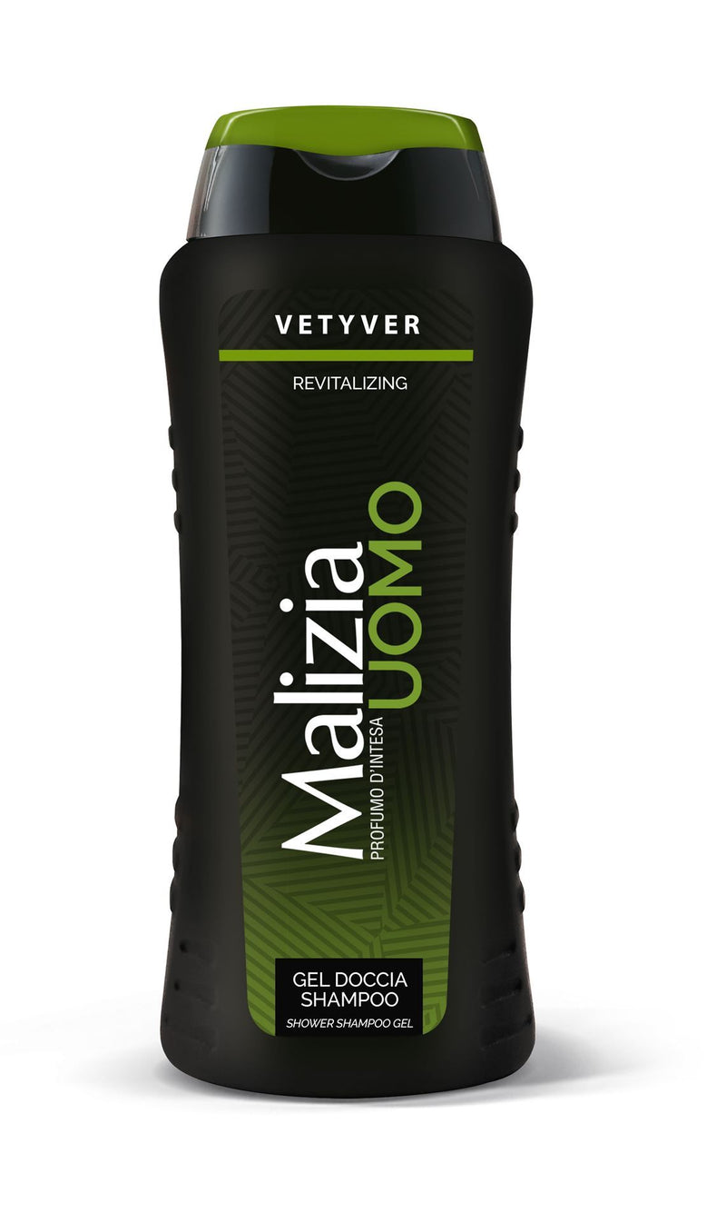 Malizia - Uomo gel doccia shampoo Vetyver rivitalizzante 250ml — Il Negozio  del Quartiere