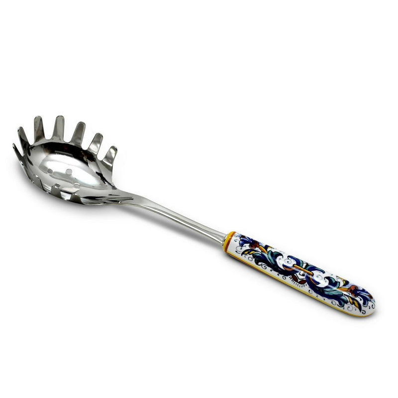 RICCO DERUTA DELUXE: Ceramic Handle Spaghetti Tong with 18/10 stainless steel cutlery.