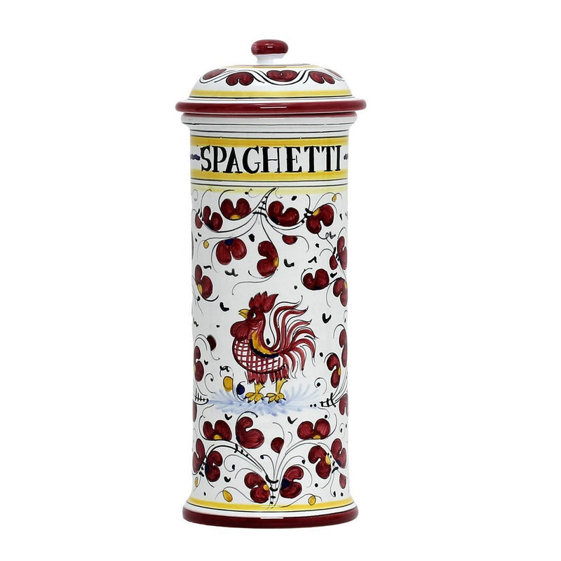 ORVIETO RED ROOSTER: Spaghetti Container Canister