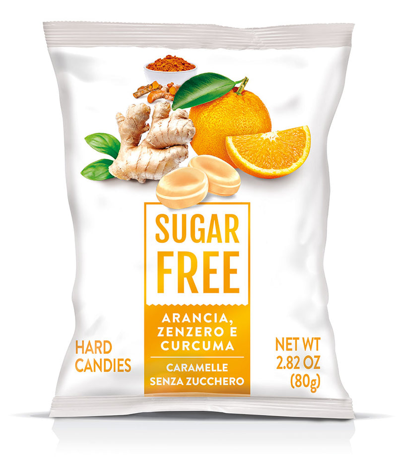 Serra Brand: Italian Sugar Free Candy Orange, Ginger and Turmeric