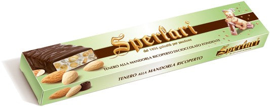 Sperlari Italian Soft Torrone with Almonds Covered with Dark Chocolate